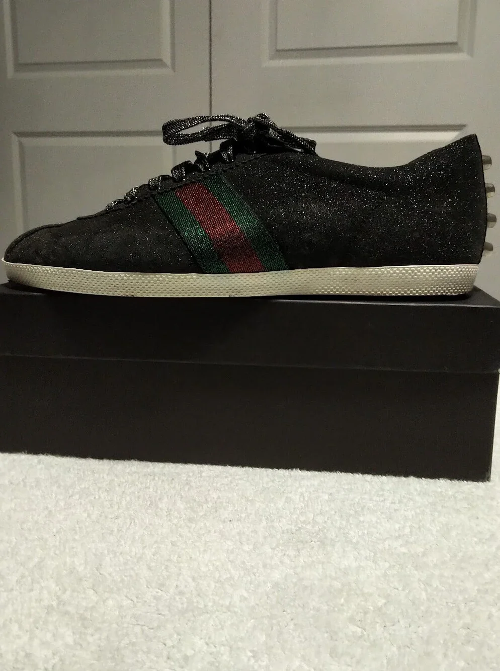 Authentic Gucci Men's Bambi Web Glitter Sneakers - Size 8.5 (Fits Men 9.5)